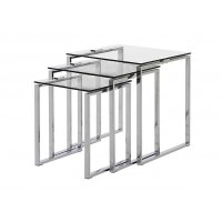 Katya - Nest Of Tables - Glass & Chrome