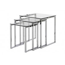 Katya - Nest Of Tables - Glass & Chrome
